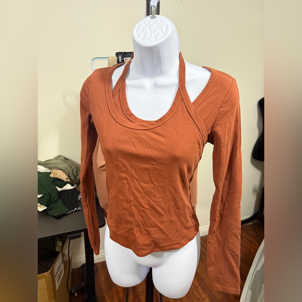 OGL layered halter Long Sleeve Top